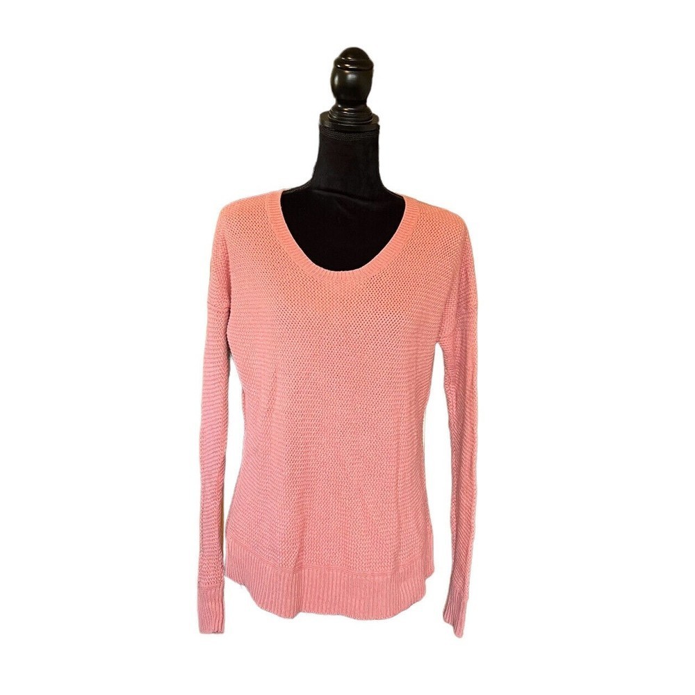 Madewell Women Small Pink Waffle Knit Crewneck Pullover Sweater Shirt